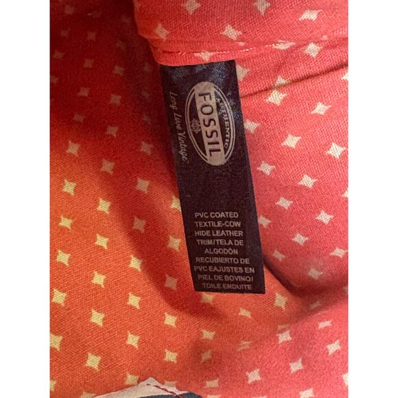 Fossil Key-Per Coated Canvas Swan Crossbody Bag Purse Boho Colorful Artsy Unique - Picture 11 of 11